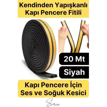 Kapı Ve Pencere Soğuk Izolasyon Bandı Fitili Kendinden Yapışkanlı Kauçuk Yalıtım Bant 2x10 = 20 Mt