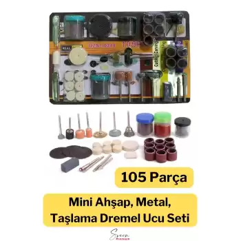 Hobi Gravür Dremel Taşlama Ucu Mini Metal Ahşap Oyma Seti Parlatma Çapak Alma 105 Parça Kalıpçı Seti