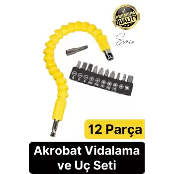 Esnek Matkap Ucu Şaft Uzatma Aparatı Bits Bükülebilir Akrobat Tornavida Vidalama Eklentisi 300 mm