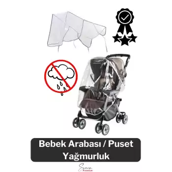 Premium Bebek Arabası Puset Şeffaf Yağmurluk Rüzgar Engelleyici Koruyucu Muşamba Örtü Dayanıklı