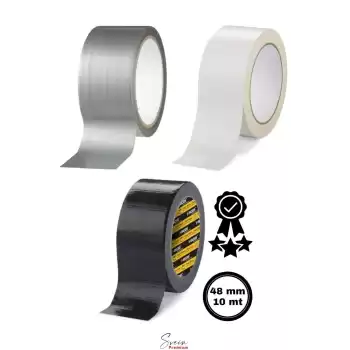 Çok Amaçlı 3lü Set Siyah Beyaz Gri Dayanıklı İzolasyon Gri Tamir Bandı 48 mm 10 mt 1 Adet