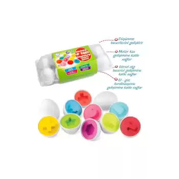 10lu Geometrik Yumurta Eşleme Oyunu Şekilli Eğitici Öğretici Motor Gelişim Görsel Algı Oyuncak Toys