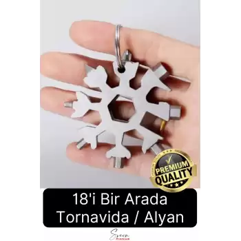 Çok Amaçlı Metal Kar Tanesi Tornavida Seti Taşınabilir Pratik Alyan Takımı 18 in 1 Anahtarlık Açıcı