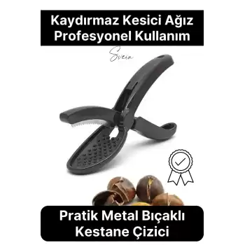 Pratik Kestane Çizici Kesici Metal Bıçaklı Plastik Saplı Kolay Kullanım Mutfak Aleti Chestnut Cutter