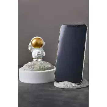 Masaüstü Sevimli Astronot Telefon Tutucu Standı Sağlam Tutunma Sallanmaz Dekoratif Evde Ofiste 1 Ad.