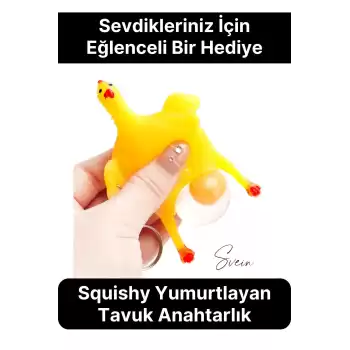 Squishy Yumurtlayan Tavuk Anahtarlık Civciv İlginç Komik Sevmli Aksesuar Hediye Oyuncak Arkadaşa