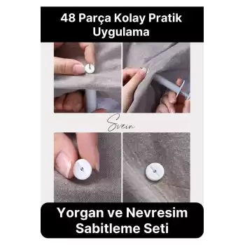 Pratik Yorgan ve Nevresim Kılıfı Sabitleme Aparatı Tutucu İğnesi Yastık Yatak Örtüsü Klipsi Seti