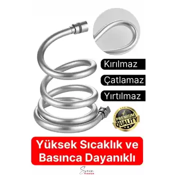 Yüksek Kalite 5 Katman Esnek Kırılmaz Çatlamaz Paslanmaz Sızdırmaz Banyo Duş Musluk Hortum 1,5 mt