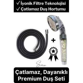 Premium Duş Seti 3 Fonksiyonlu Tasarruflu Başlık Esnek Kırılmaz Çatlamaz Paslanmaz Sızdırmaz Hortum