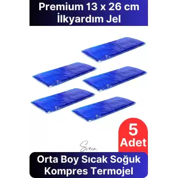 5li Avantaj Orta Boy Soğuk Sıcak Kompres Buz Jel Termojel El Ayak Diz Ağrı Tekrar Kullanılabilir