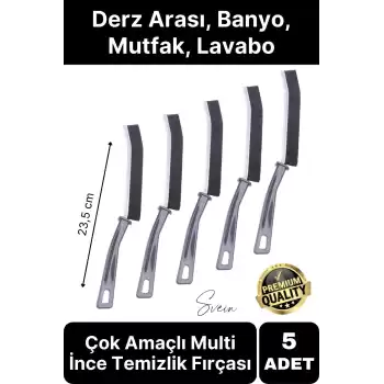 5 Adet Çok Amaçlı Multi İnce Temizlik Fırçası Derz Arası Banyo Mutfak Lavabo Detay Temizleme Aracı