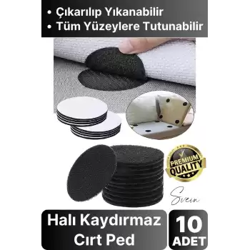 10 Adet Halı Kilim Koltuk Örtü Sabitleyici Kaydırmaz Cırt Kendinden Yapışkanlı Ped Yıkanabilir Bant