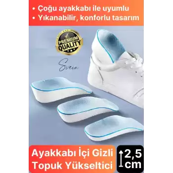 2,5 cm Boy Uzatıcı Tabanlık Gizli Topuk Yükseltici Ortopedik Rahat Konforlu Uzatan Unisex Eva Köpük