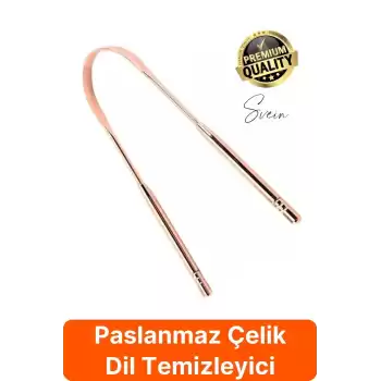 Paslanmaz Çelik Ağız Dil Temizleyici Aparat Bakır Renk U Şekil Kazıyıcı Kötü Koku Bakteri Giderici