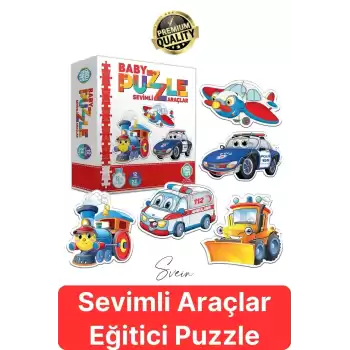 Baby Puzzle Sevimli Araçlar Eğitici Öğretici İnce Motor Beceri Ebeveyn El Göz Koordinasyon
