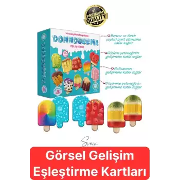 Dondurma Eşleştirme Beceri Zeka Geliştirme El Göz Algı Koordinasyon Okul Öncesi Kutulu Oyunu Puzzle