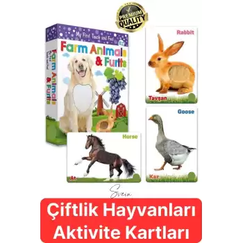 Premium Kutulu Eğitici Öğretici Farm Animals Çiftlik Hayvanları ve Meyveler El Göz Koordinasyon Oyun