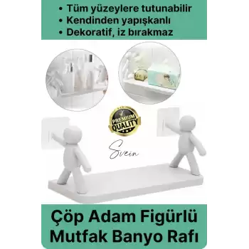 Sevimli İnsan Motifli Banyo Mutfak Ofis Baharat Raf Modern Organizer Düzenleyici Çöp Adam Çok Amaçlı