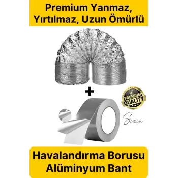 2li Premium Yırtılmaz Yanmaz Ankastre Aspiratör Davlumbaz Havalandırma Borusu Alüminyum Folyo Bant