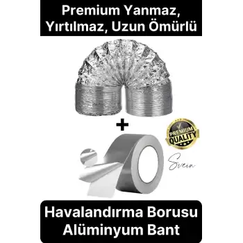 2li Premium Yırtılmaz Kopmaz Ankastre Aspiratör Davlumbaz Havalandırma Borusu Alüminyum Folyo Bant