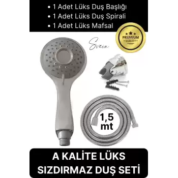 Premium Lüks Duş Başlığı Spiral Mafsal Seti Fonksiyonel Masaj Kopmaz Patlamaz Sızdırmaz Paslanmaz