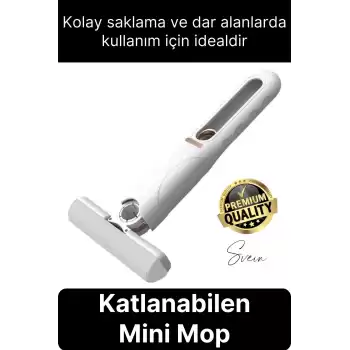 Premium Mini Kelebek Mop Portatif Temizlik Seti Pratik Cam Yüzey Silme Aparatı Taşınabilir Küçük