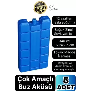 5 Adet Buz Aküsü 12 Saat Termal Soğutma Kamp Piknik Seyahat Yiyecek İçecek Çanta Soğuk Kutusu