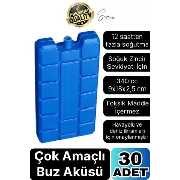 30 Adet Buz Aküsü 12 Saat Termal Soğutma Kamp Piknik Seyahat Yiyecek İçecek Çanta Soğuk Kutusu