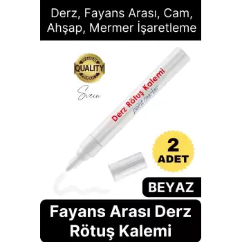 İkili Beyaz Derz Kalemi Fayans Arası Yenileme Rötuş Boya Dolgu Set Hızlı Kuruyan Kokusuz Kalıcı