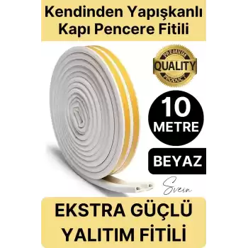 Premium Kapı Pencere Soğuk Toz Sızdırmaz İzolasyon Fitili Kendinden Yapışkanlı Isı Yalıtım 2x5=10 mt