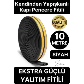 Premium Kapı Pencere Soğuk Toz Geçirmez İzolasyon Fitili Kendinden Yapışkanlı Isı Yalıtım 2x5=10 mt