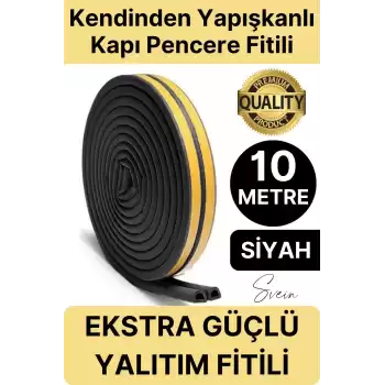 Premium Kapı Pencere Soğuk Toz Sızdırmaz İzolasyon Fitili Kendinden Yapışkanlı Isı Yalıtım 2x5=10 mt