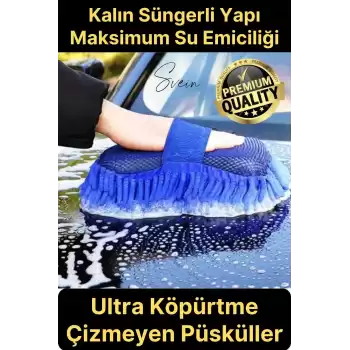 Premium Araba Yıkama Eldiveni Mikrofiber Hassas Kurulama Cila Çok Amaçlı Oto Çizmez İç Dış Köpürtme
