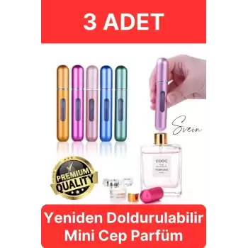 3 Adet Doldurulabilir Mini Cep Parfüm Şişesi Seyahat Yolculuk Sprey Kolonya Koku İçin Taşınabilir