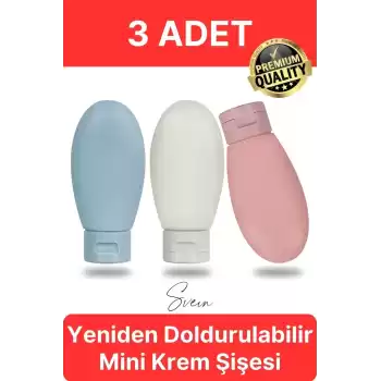 3 Adet Seyahat Şişesi Seti Krem Şampuan Saç Kremi Doldurulabilir Patlamaz Sızdırmaz Taşınabilir