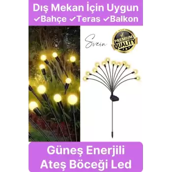 Premium Güneş Enerjili Solar Dış Mekan Su Geçirmez Bahçe Peyzaj Aydınlatma Süs Led Işık Saçaklı