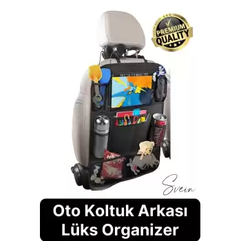Premium Oto Koltuk Arkası Şeffaf Koruyucu Kılıf Tablet Tutucu Araç İçi Düzenleyici Pratik Organizer