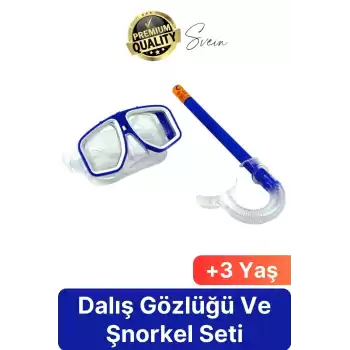 Premium Çocuk Dalış Gözlüğü Ve Şnorkel Set Vakumlu Ayarlanabilir Güvenli Su Sızdırmaz Deniz Havuz