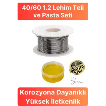 A Kalite 40/60 1.2 Lehim Teli ve Pasta Seti Kolay Eriyen Tam İletken Elektronik Devre Sabitleme