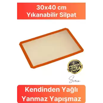 Fırınlanabilir Kendinden Yağlı Silikon Pişirme Matı Profesyonel Silpat Yanmaz Yapışmaz Yıkanabilir