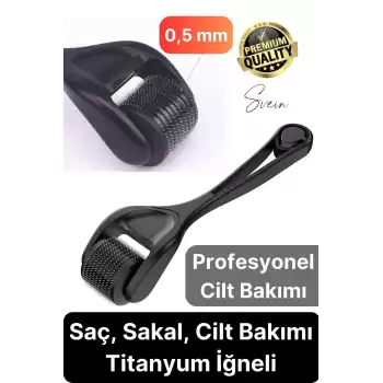 Profesyonel Cilt Bakımı Derma Roller Titanyum İğneli Saç Derisi Sakal Uzatma Büyütme Bıyık Çıkartma