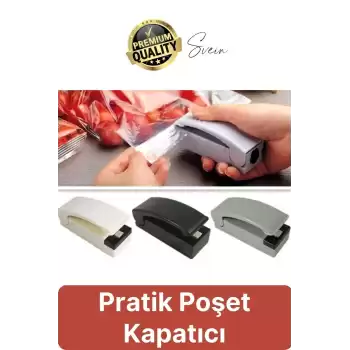 Plastik Poşet Kapatıcı Mühürlü Gıda Sızdırmaz Ambalaj Makinesi Atıştırmalık Paketlik Klipsli Saklama