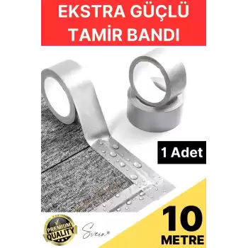 1 Adet 10 Mt Gri Lifli Tamir Takviye Onarım Bandı Su Geçirmez Sızdırmaz Kuvvetli Dayanıklı Çatlak