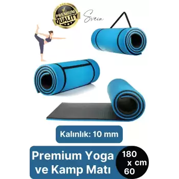 Premium Yoga Pilates Spor Konforlu Taşıma Askılı Çift Taraflı Çadır Uyku Kamp Matı Yer Minderi