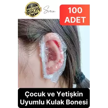 Pratik Su Geçirmez Çocuk Yetişkin Koruyucu Dayanıklı Esnek Şeffaf Uyumlu Lastikli Kulak Bonesi