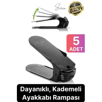 5 Adet Ayakkabı Rampası İstifleyici Dolap İçi Depolama Organizer Koruyucu Düzenleyici Ayarlanabilir