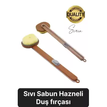 Saplı Sıvı Sabun Duş Jeli Şampuan Peeling Etkili Silikon Hazneli Pratik Sırt Kesesi Duş Fırçası