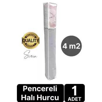 Halı Kılıfı Poşeti Çuvalı Kabı PVC Pencereli Hurcu Hunç Çizgili Model Saklama Organizeri 4 M2