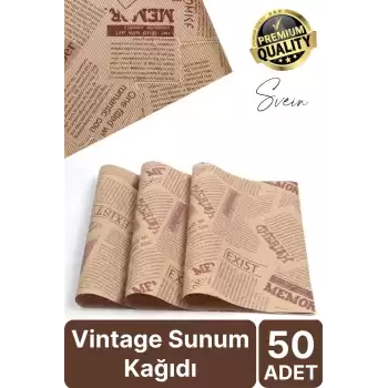 50 Adet Özel Üretim Desenli Sunum Kağıdı Gazete Pinterest Fenomen Dekorasyon Masa Tabak Altlığı
