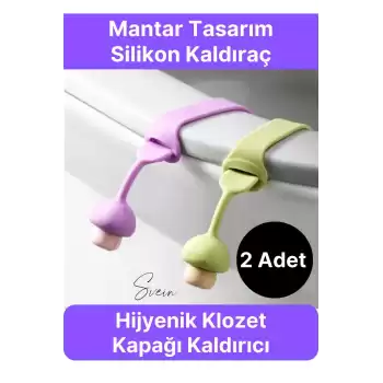 Mantar Tasarım 2 Adet Klozet Kapağı Kaldırma Hijyen Aparatı Tutucu Silikon Esnek Pratik Banyo İçin